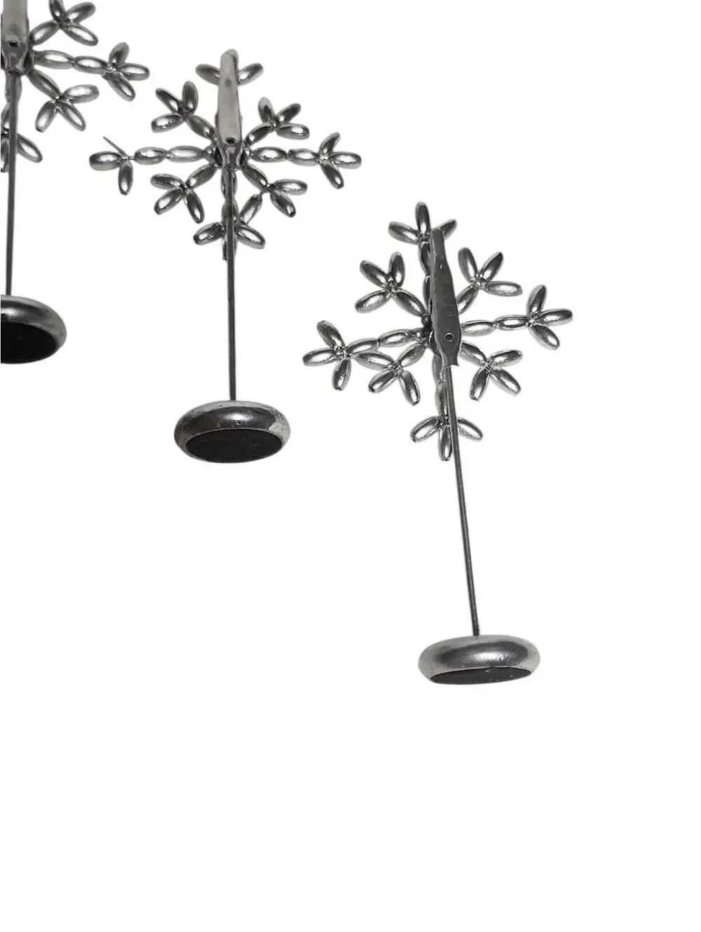 Pier 1 Chrome Silver Party Snowflake Star Place Setting Card Holders Set of 5